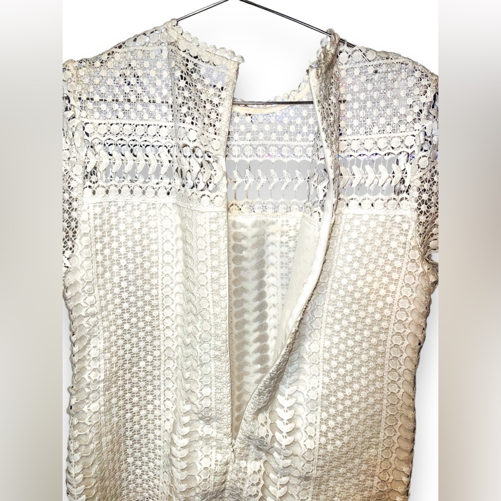 Aqua white pintelle top size small - Picture 4 of 10